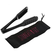 세라믹 스트레이트 닝 빗 양면 헤어 브러시 클램프 HAIRDRESSING 자연 섬유 BRISTLE HAIRSTYLIG 도구, Black, 1개, CHINA
