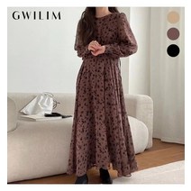 귈림 플라워패턴 쉬폰 원피스 GAFOP021P