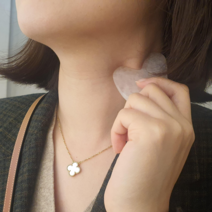 하트 로즈쿼츠 림프 승모근 얼굴 두피 바디 괄사 마사지, 어벤츄린(그린), 1개