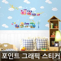 [RΘA] 그래픽 포인트 스티커 기차여행 WBSWST40 시트지 예쁜 셀프인테리어 벽인테리어 ▷_β5243Ea, 《β본상품》