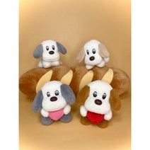[두번째 시리즈] 하트 품은 야나독 강아지 인형 키링 애착인형, 중형, 그레이