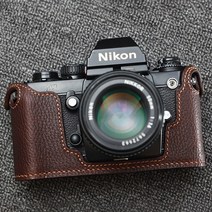 카메라 케이스 가방 소프트 하드 방수 캐리어 Funper 니콘 F3HP F3T 카메라 가죽커버 리얼 소가죽 가방 하프 커버 보호대 앤티크 액세서리, 10 딥커피(오일변성)