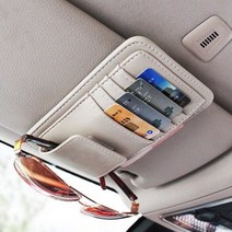 차량용 카드홀더 선글라스 가죽 썬바이저 클립 볼펜 그랜저 BMW 벤츠 쉐보레 아우디 쌍용 등 [00338], 1번 블랙