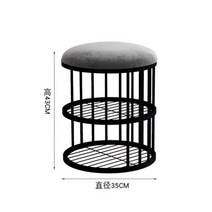 쇼파 스툴 1인 소파 패브릭 가죽 ottoman light 럭셔리 변경 신발 의자 라운드 with metal shoe rack 구두 주최자 shoe-shelf furniture, 블랙-3