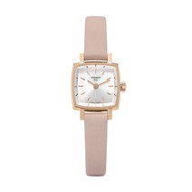 티쏘 러블리 스퀘어 여성 가죽 손목 시계 T058.109.36.031.00