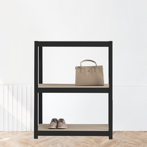 베란다선반 팬트리장 철제수납장 3단 600 x 500 x 900, 블랙