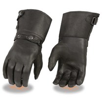 Milwaukee Leather SH264 남성용 블랙 가죽 보온 안감 건틀렛 장갑 - XL