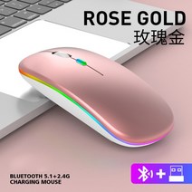 무선 무소음 게이밍 버티컬 마우스 블루투스 2 In 1 듀얼 모드 광학 2.4G 인체 공학적 휴대용 충전식 노트북용, Rose Gold