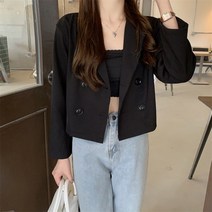 스타일아유 여자 봄 여름 시원한 크롭 숏 정장 자켓 데일리 오피스룩 재킷