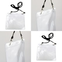 사각 비닐명찰케이스 행사용이름표 투명명찰케이스 단체명찰 목걸이형명찰