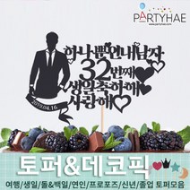 (주)파티해 파티장식 케이크 토퍼 픽 - 여행 생일 졸업 어버이날 데코픽 주문제작, B03_(제작)페이퍼생일토퍼-내남자