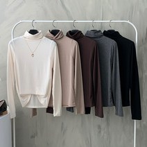행복여[신상무배]1+1 로망 소프트 피치 기모 레이어드 폴라 티셔츠
