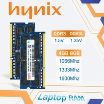DDR3L 노트북 램하이닉스 칩셋 노트북 RAM 4GB 8GB DDR3 PC3 8500S 10600S 12800S 1066MHz 1333MHz 1600MHz, 10 2pcs 4GB 1066 1.5V
