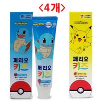 (디앤티) 키즈치약 충치치약 불소함유치약 아동치약 7세치약 8세치약, 포켓몬 아동치약75g(사과향) 4개