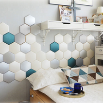 접착식데코타일 점착식 붙이는 벽면 벽 육각형 폼 블럭 쿠션 데코 타일 붙이기, 스칼렛