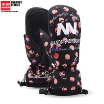 여성 남성 스키 장갑 방한 방수 스노우 보드 벙어리 NANDN SNOW 모빌 오토바이 타기 방풍 방수, L, 보디안