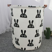 가정용분리수거함 재활용 쓰레기 대용량 대형 분리수거통 인테리어 휴지통 사무실 빨래바구니 빨래통 화분가리개 세탁바구니 아기빨래바구니 세탁물수거 인형정리함 인싸주부, 1개, 검정 토끼