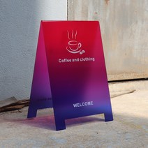 카페 입간판 자영업자 스탠드 가게 배너거치대 안내판 미니 매장입구 메뉴판 아크릴, 02.오로라빨강및파랑그라데이션60x40CM