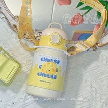 치즈 튤립 보온보냉텀블러 보온컵 귀여운 캐릭터 토끼 원터치 빨대 보온 보냉텀블러 ins 고안치 물컵 스테인리스강을 휴대할 수 있다 304스텐 물병 BW-2998, 320ml