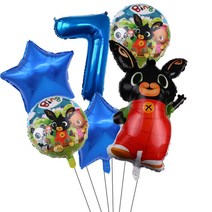 생일 풍선 레터링 파티룸 6pcs 붉은 토끼 풍선 inch 빨간색 번호 헬륨풍선 브라이덜샤워, 16 7