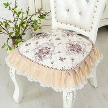 화장대 의자 커버 스툴 미니 레이스 유럽 북유럽 자수 꽃무늬 꽃 43x45cm 식탁 프린트 플라워 무늬, 부비안팡전 카세