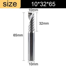 1 플루트 나선형 밀링 커터 텅스텐 카바이드 조각 라우터 비트 아크릴 목재 MDF 3.175 4 6 8mm 샹크 엔드밀 CNC 공구, 10x32x65, 10pcs