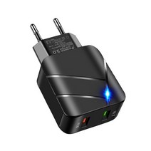 가전제품 전자기기 듀얼 USB Qc3.0 2.1a 멀티 포트 고속 충전 휴대폰 충전기 미국 표준 유럽, [01] EU