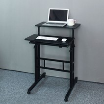 퍼니리빙 1인용 높낮이조절책상 스탠딩책상 노트북책상 컴퓨터책상, 블랙60