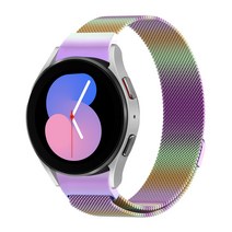 스페이스쉴드 갤럭시워치5 40mm 44mm 호환 날개형 메탈 밴드 12color 필름 1매 증정, 레인보우