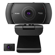IFOAIR HD 1080P 웹캠with 마이크로폰 & 프라이버시커버 자동맞춤USB Vitade 웹캠for Mac Windows Conferencing 게이Xbox 데스크탑 Co