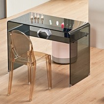 투명 1인 식탁 사각 테이블 아크릴 미드센추리 모던, A.80x40x75