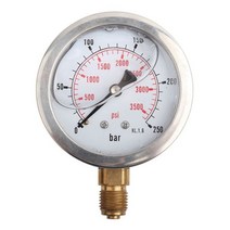 공기압 게이지 금속 압력 0-250bar 3750psi 0-600bar 8500psi 14quot 63mm 다이얼 유압 수압 압력계 압력 측정, 검은 색