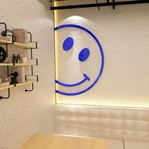인테리어 데코스티커 스마일 좌우 메모부탁 베어브릭 좌우 메모부탁 헬로 벽장식 3D 아크릴 스티커, 화이트