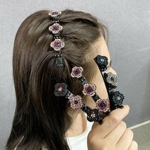 [1+1+1]모던 컬러 큐빅 헤어핀 여자 잔머리 정리 핀 게으름뱅이 머리띠*3