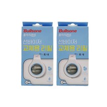 [유니크앤몰] 불스원 폴라프레쉬 선바이저 교체용 리필 아쿠아향 차량용 방향제, 2개