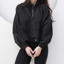 순이들 여성 하프 반집업 스트링 아노락 바람막이