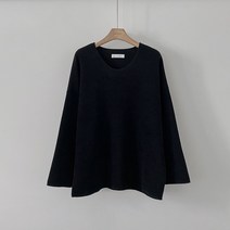 커밍투유 간절기 브이넥 루즈핏 골지 티셔츠