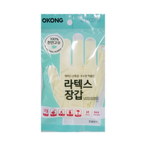 오공 라텍스 장갑 만능 니트릴 요리 위생 요리용 글러브 실리콘 천연 일회용 고무장갑, 포장형 5개입 EA