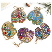 크로스코리아 보석십자수 열쇠고리패키지(2개구매시 사은품), 1세트, 코끼리 5개한세트