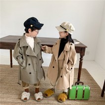 키즈봉봉 여아 남아 트렌치코트 바바리 자켓 봄 가을 추천 코디 바로발송 심플더블트렌치코트