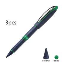 슈나이더 원 비즈니스 롤러 볼 펜 젤 펜촉 3 개 팩 0.3/0.5/0.6/1.0mm 펜 블랙/블루/레드/그린/바이올렛, 3피스 그린0.6mm