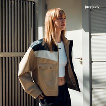 [쥬시쥬디] J컬러블록비건레더자켓 JWJK221D