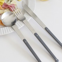 손님 초대상 식기 디너 스푼 포크 나이프 식사 숟가락 양 예쁜 선물 커트러리 결혼, 나이프 차콜, 본상품선택
