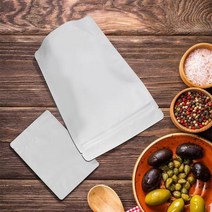 화이트무광 스탠드 지퍼백 19X29+4