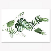 셀러허브 No24 금붕어 몬스테라 모던 인테리어 액자 3호, 3호(27x19cm)／프레임액자(골드)