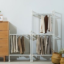 엠에프매직하우스 무볼트 드레스룸 카트형 바지걸이행거, 2단