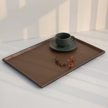 논슬립 쟁반 카페 트레이 식당 업소용 쟁반, H. 나무쟁반, 밤색, 1개