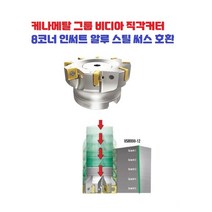 직각커터 8코너 인써트 써스 스틸 알루 가능 케나메탈 비디아 독일커터 쉘밀, 쉘밀커터 100파이 8날