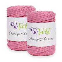 쎄비 필 트위스트 청키 마크라메 사계절 소품실 250g x 2p, 21 연분홍