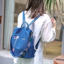 스키부츠가방 스키가방 스키부츠백 신제품 여성용 심플 패션 원 숄더 크로스 바디 듀얼 사용 플라워 프린트, 02 Blue_01 One Size